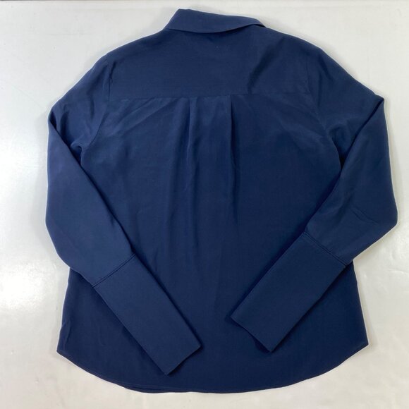 Frame Womens Navy Blue Button-Up Blouse Size XS Ex-Small - Picture 2 of 5